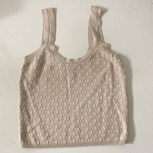 Abercrombie & Fitch Beige Textured Tank Top